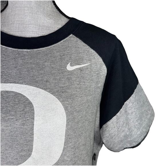 NIKE UofO Oregon Ducks Sz Medium Maternity Shirt Dress Short Gray Logo Side Zip - Picture 7 of 9